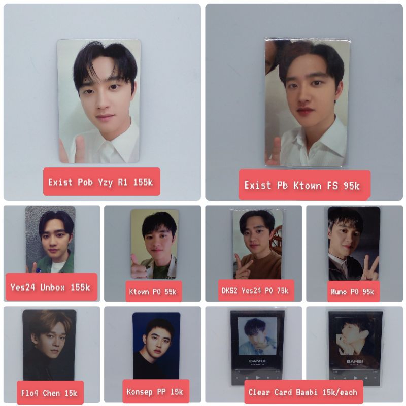 [Ready] EXO D.O. KYUNGSOO BAEKHYUN CHEN SEHUN CHANYEOL PHOTOCARD OFFICIAL POB MUMO, STARRIVER, SOUND