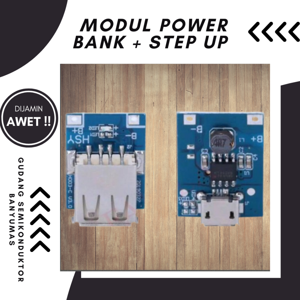 modul power bank + step up modul cas baterai18650