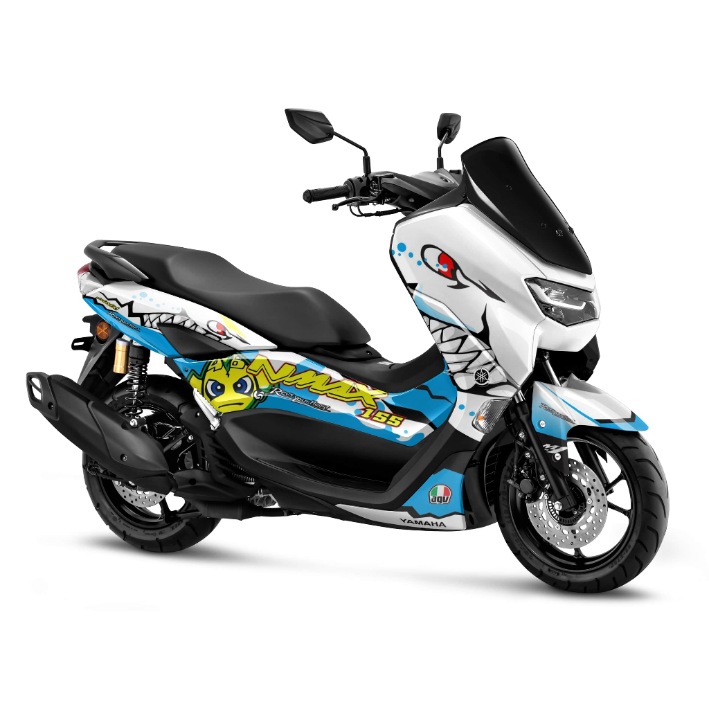 Decal nmax Stiker Full Body N-Max 2015 2016 2017 2018 2019  NEW NMAX 2020 - 2023 Shark Hiu 1