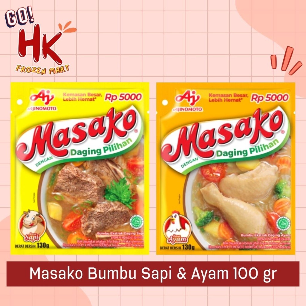 

Masako Kaldu Ayam & Sapi 100gr | msg bumbu masak praktis instan HK Frozen Mart