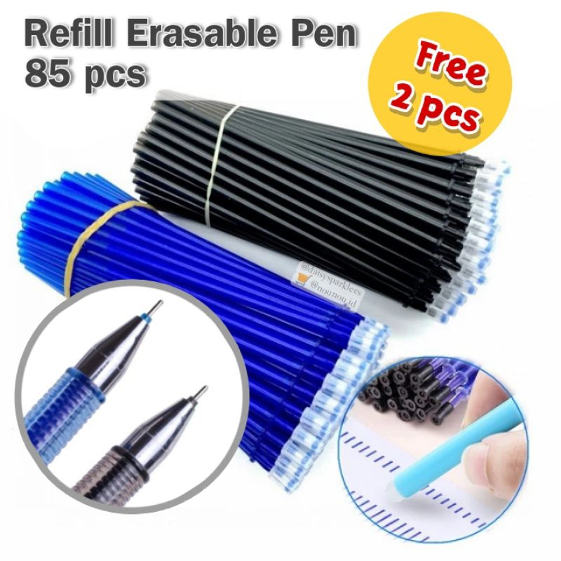 

(FREE 2) 85pcs Refill Isi Ulang Tinta Erasable Pen Pulpen Bisa Dihapus 0.5mm Bulpen Pena Bolpoint / Clearance Sale Dapat Di hapus