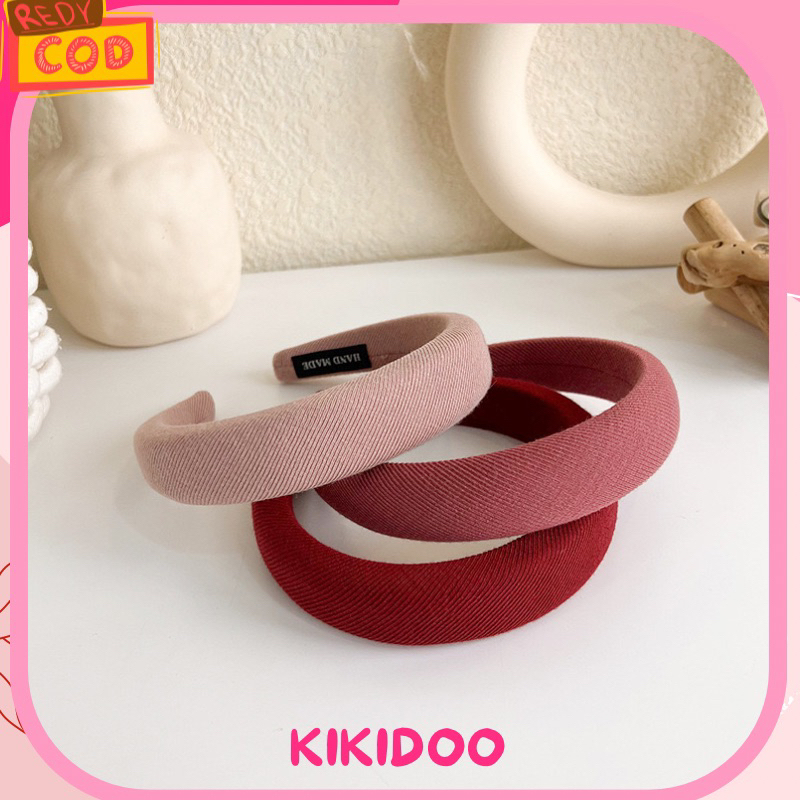Kikidoo Bando Kain Retro Shade Merah Bando Natal Imlek Korea JR249