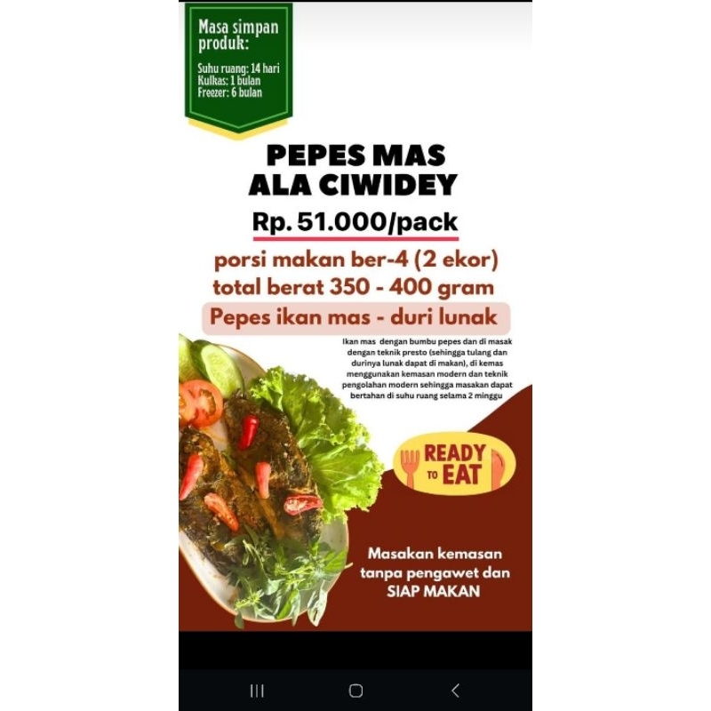 pepes ikan mas ala ciwidey