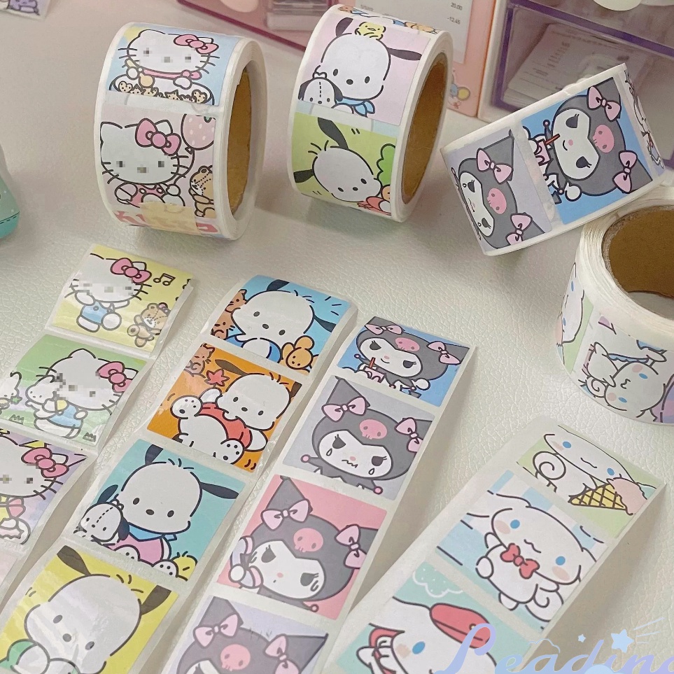 

Ready 500Pcs/Roll Stiker Kartun Lucu Karakter Sanrio Crayon Shin-chan Bahan Scrapbook Sticker DIY Stiker Untuk Dekorasi-Le Ready