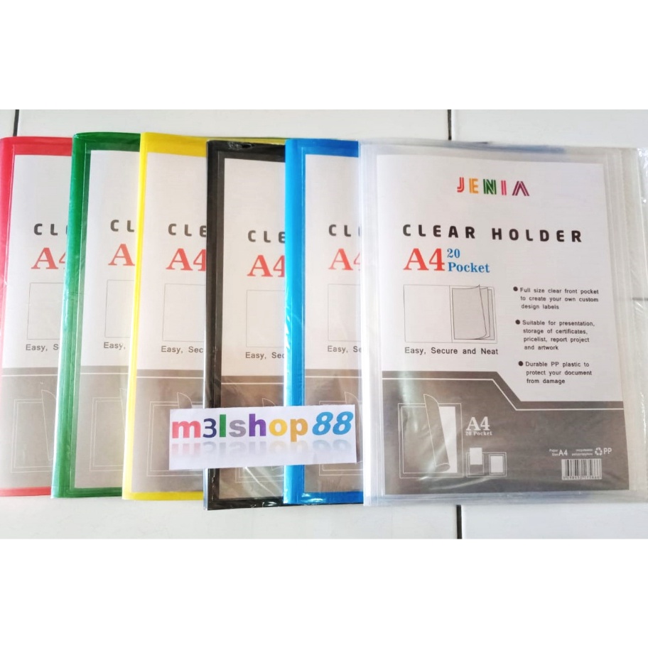 

Ready Clear holder A4 20 lembar JENIA / MEDIA KITA-1 pcs