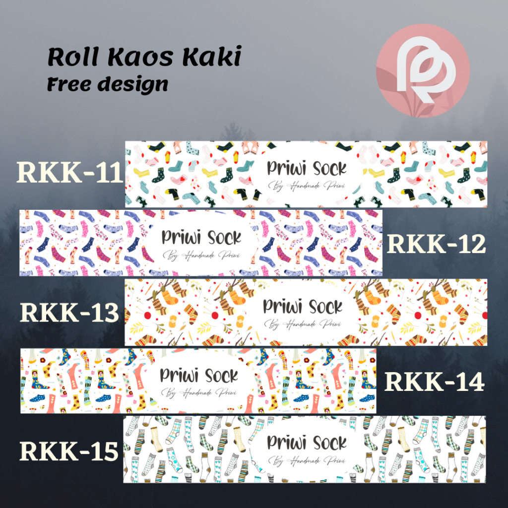 ROLL KAOS KAKI LABEL KERTAS CUSTOM DENGAN PEREKAT PAPERBELT [ ART PAPER DOFF ]