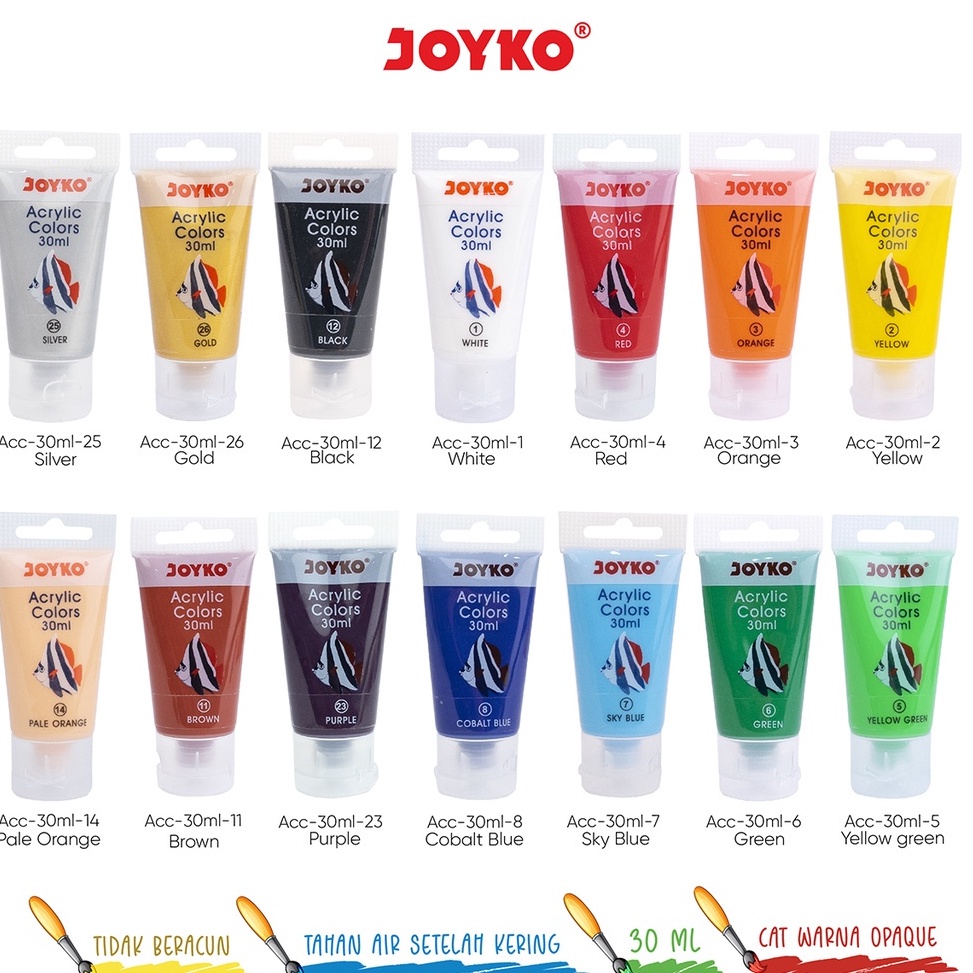 

[PRODUK H6NBG48] Cat Akrilik Acrylic Color Joyko ACC-30ML prqnu