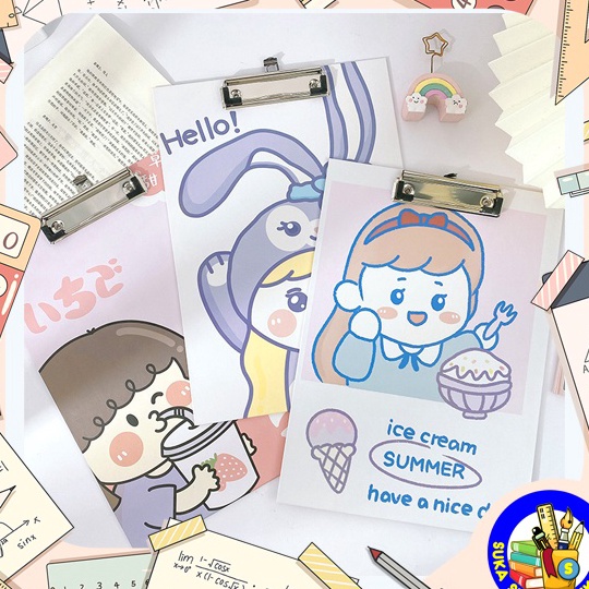 Terlaku. Papan Jalan Cute Girl / Papan Ujian A4 - AT0018 Best Produk