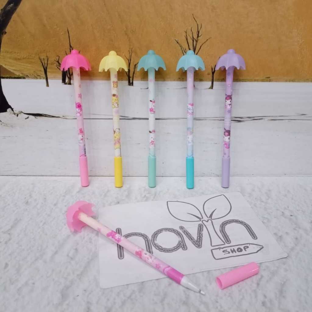 

(12pc) PENA BALLPEN PEN GEL motif PAYUNG SANRIO KUROMI