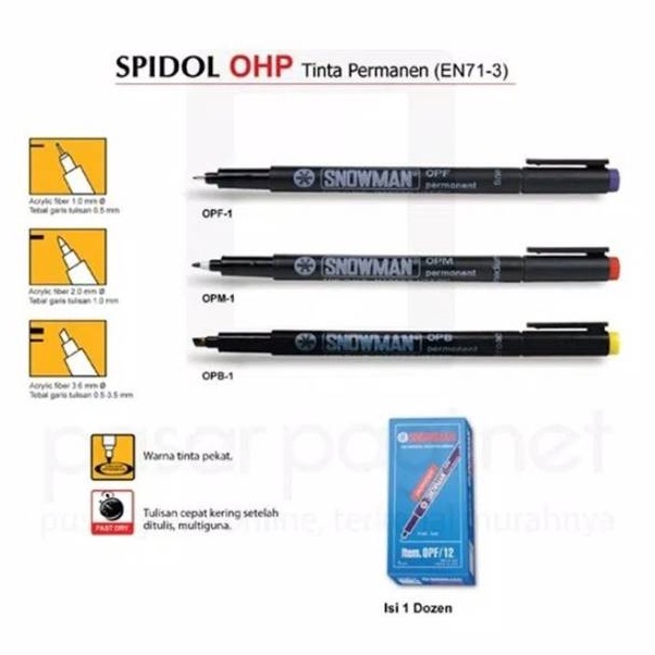 

Diskon Spidol permanen snowman / spidol OHP OPM OPF