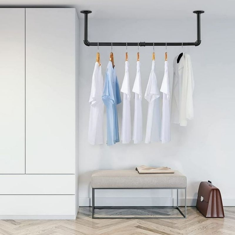 Gantungan Baju  Besi Dinding 150cm / Gantungan Baju besi Tembok