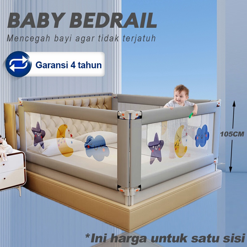 ✨Grosir✨ Tinggi 105cm Bedrail pembatas kasur pagar bayi pagar kasur pengaman baby pagar pembatas tem