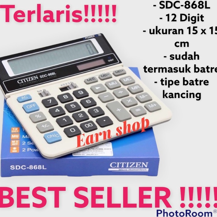 

Hot Sale Citizen Calculator SDC-868L 12 digit - Kalkulator Desktop Meja Kantor SDC 868L Citizen