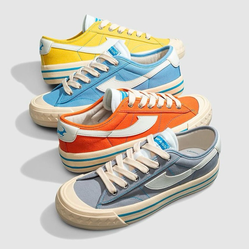 [ORIGINAL] Sepatu Compass Retrograde Low Cyan (Babyblue/Grey/Orange/Yellow)