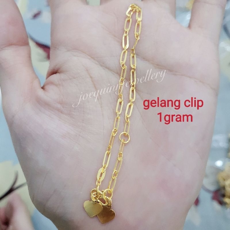 gelang paperclip 1 gram emas muda
