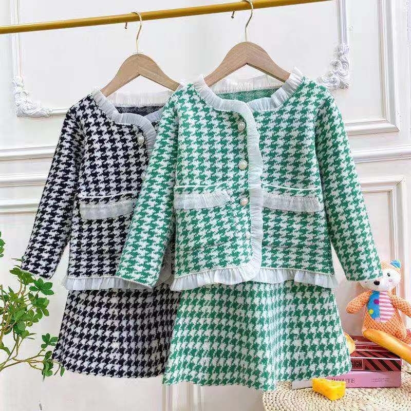 SET ROK RAJUT MOTIF HS HIJAU PREMIUM