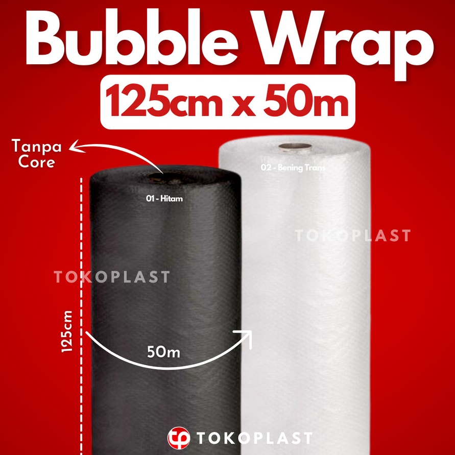 

12.12 FLASH SALE BUBBLE WRAP ROLL 125 x 50M TEBAL WARNA HITAM BENING 3KG TANPA CORE grosir