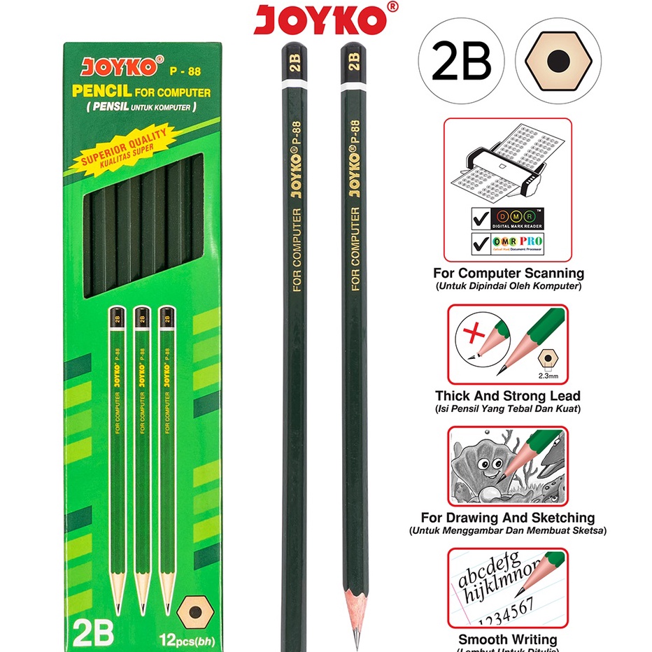 

Buruan Beli Pencil Pensil Joyko P-88 2B 1 BOX 12 PCS