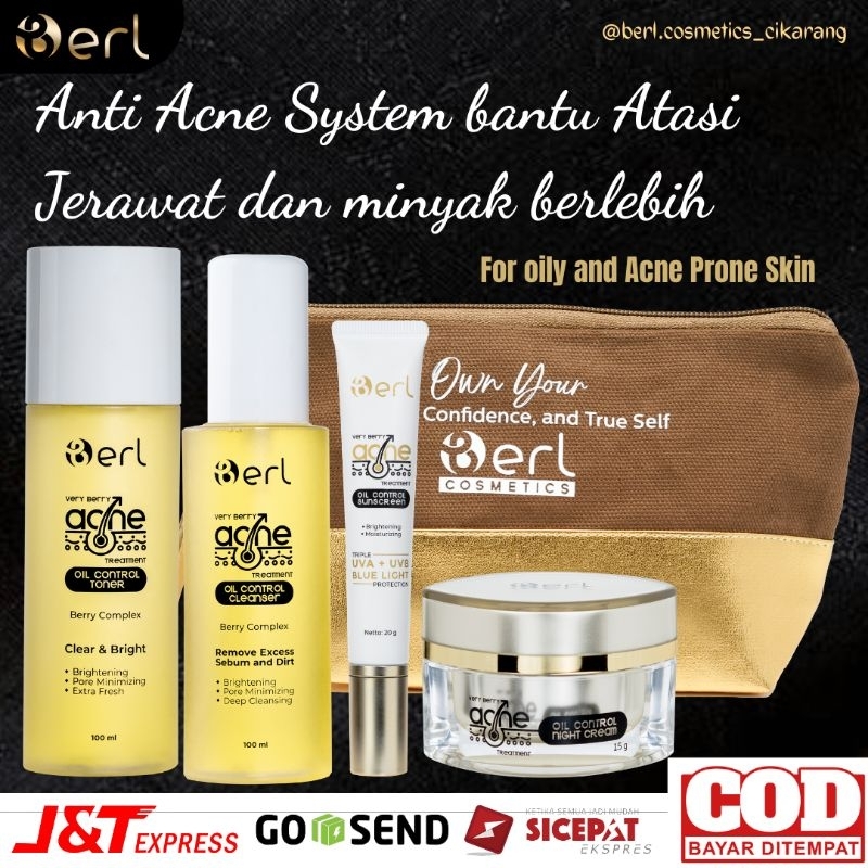 B Erl Paket Acne Series Skincare Perawatan Jerawat Berl Cosmetics