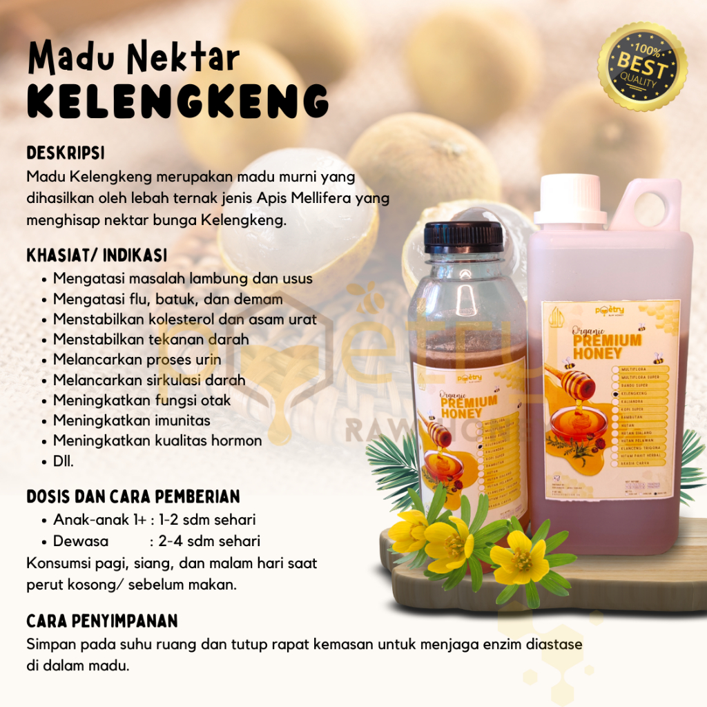 

[MADU MURNI] Madu Mentah Kelengkeng Kemasan 500 Gr dan 1 Kg