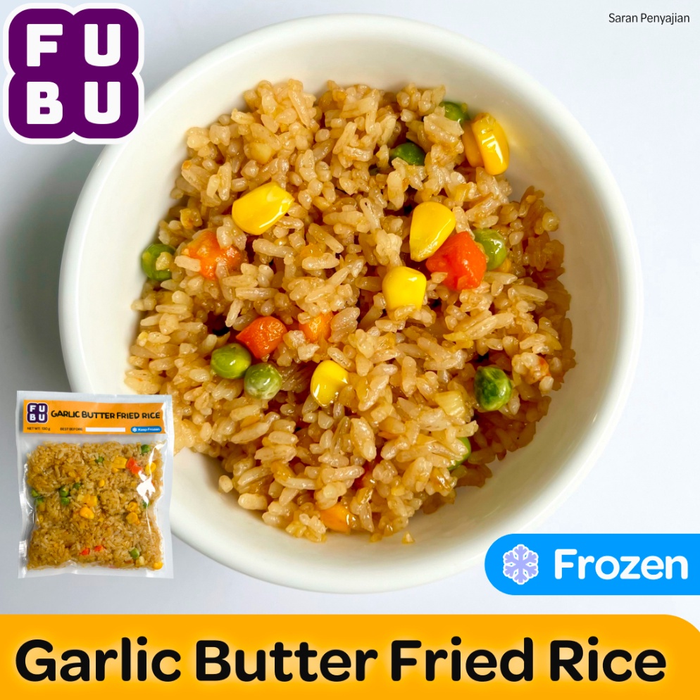 

MODEL ECP217 FUBU Garlic Butter Fried Rice - Nasi Goreng Bawang Putih - Satu Porsi Lauk Instan Frozen Food