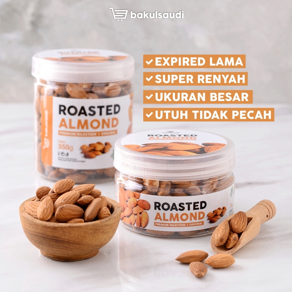 

AHQ Kacang Almond Panggang Kupas Premium Organik Roasted Almond Original Natural ☆COD