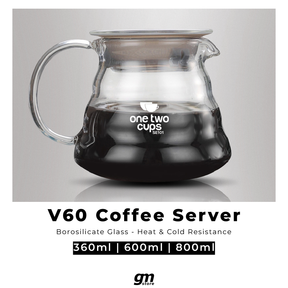 server kopi v60 manual brew coffee kettle teko kaca