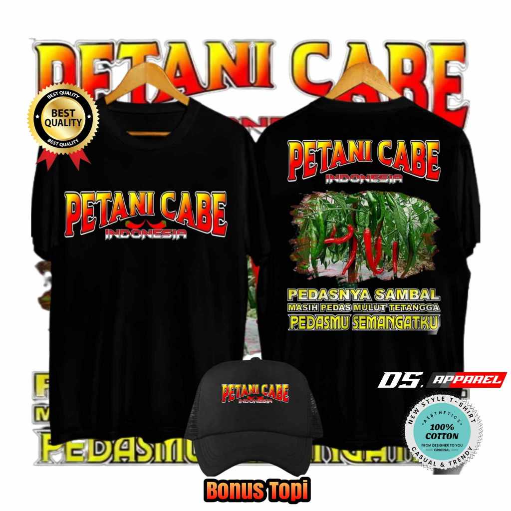 KAOS BAJU PRIA KEREN PETANI CABE INDONESIA PEDASNYA SAMBAL MASIH PEDAS MULUT TETANGGA ~ READY SIZE S