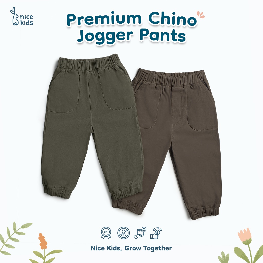 Nice Kids - Premium Chino Jogger Pants (Celana Anak Unisex 1-6 Tahun)
