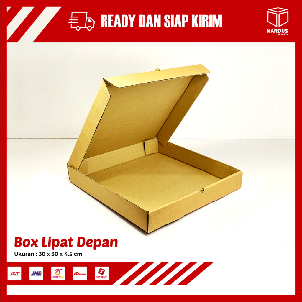 

KARDUS / BOX PIZZA SIZE 30 x 30 x 4,5 CM - LD/KARTON/POLOS/KARDUS/BOX/HAMPERS/BAJU/KEMASAN/PACKAGING/PACKING/HIJAB/CSUTOMBOX