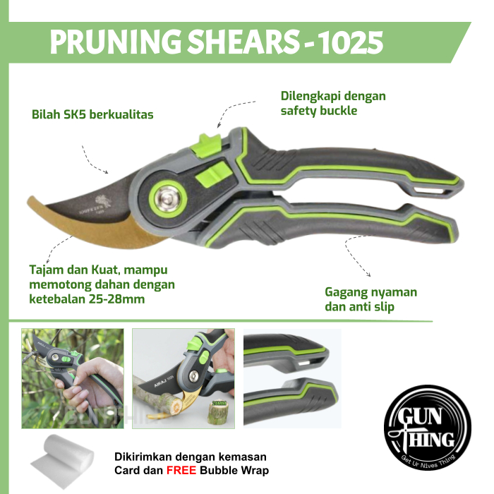 Gunting Dahan - Pruning Shears KNIFEZER/AIRAJ - 1025 - Gunting Ranting Kayu Taman