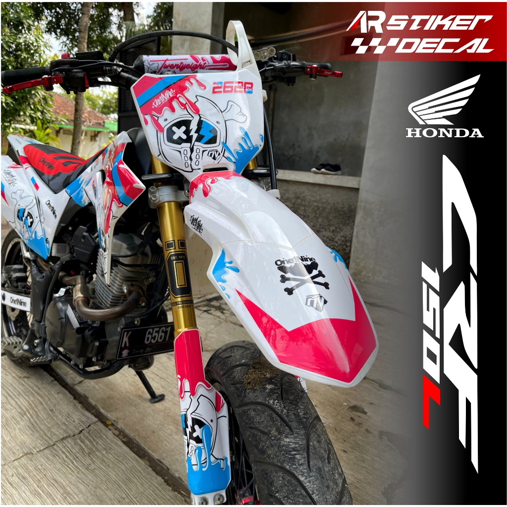 Stiker Dekal CRF 150 L Full Body Stiker Motor Variasi Supermoto CRF 150 L Custom Nama