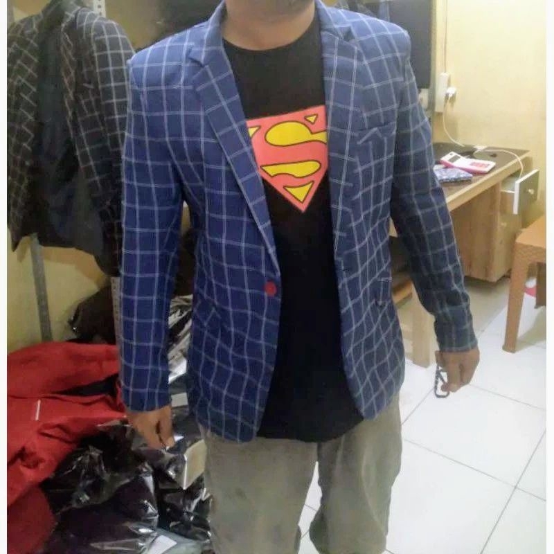 Jas motif kotak pria / Jas kotak pria / blazer kotak
