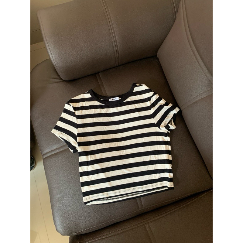 zara crop stripe
