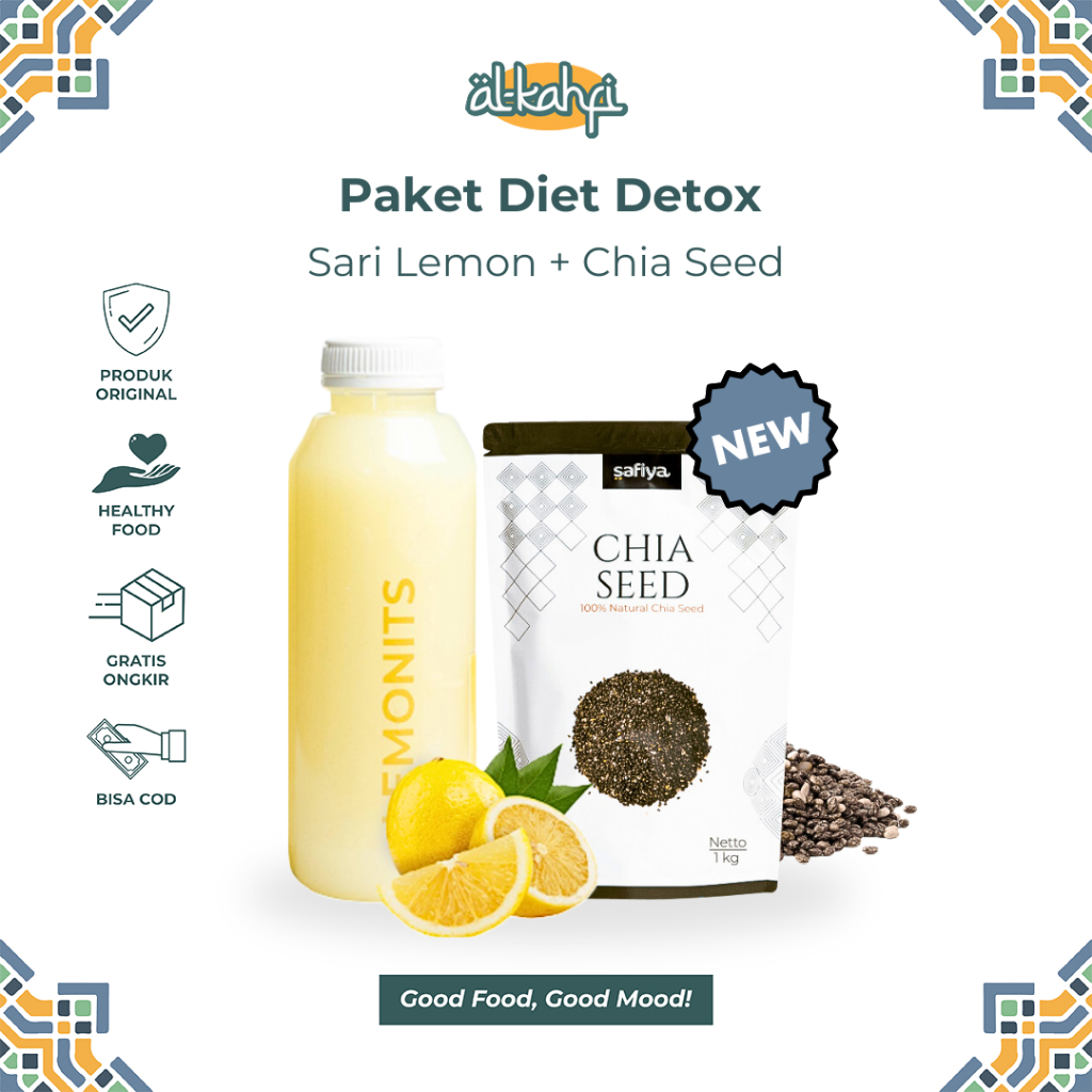 

[Paket Diet Detox] Lemonits 500ml + Chia Seed 250 Gram | Sari Lemon Asli - Chiaseed Organik Diet