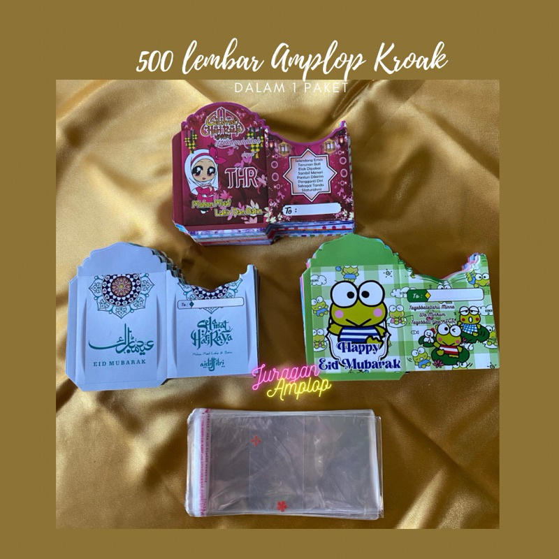 

(500 LEMBAR) AMPLOP LEBARAN MEDIUM KROAK GRATIS PLASTIK