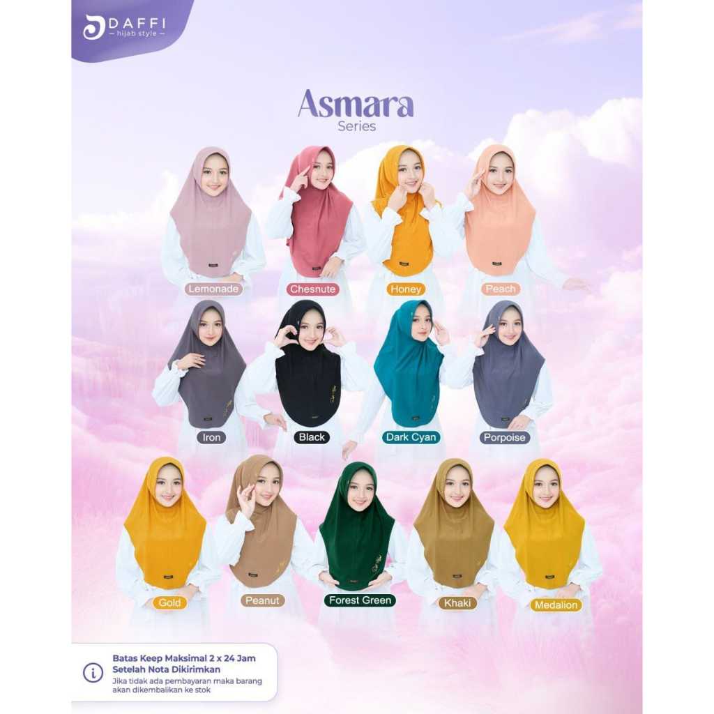 HIJAB DAFFI ASMARA SERIES / HIJAB DAFFI TERBARU / HIJAB INSTAN JERSEY SUPER PREMIUM / DAFFI BRAND / 