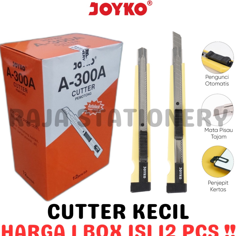 

Murah JOYKO CUTTER KECIL PISAU POTONG PEMOTONG KERTAS SILET A-300A [12PCS]