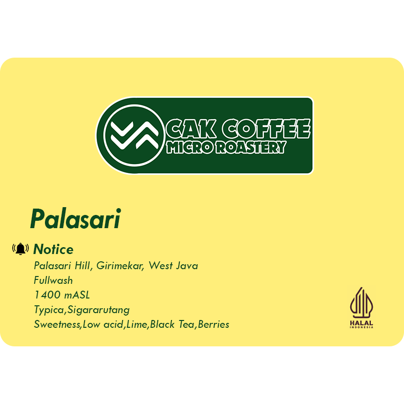 

Biji kopi Arabika Palasari Fullwash- 100 gram