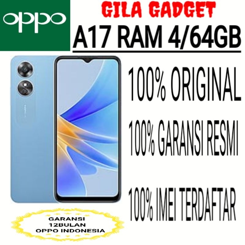 OPPO A17 RAM 4/64GB GARANSI RESMI