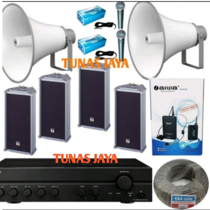 PAKET TOA SOUND SYSTEM MASJID ATAU DI MUSHOLA AMPLI TOA 120 WATT MAXIMAL 180 WATT ZA2120