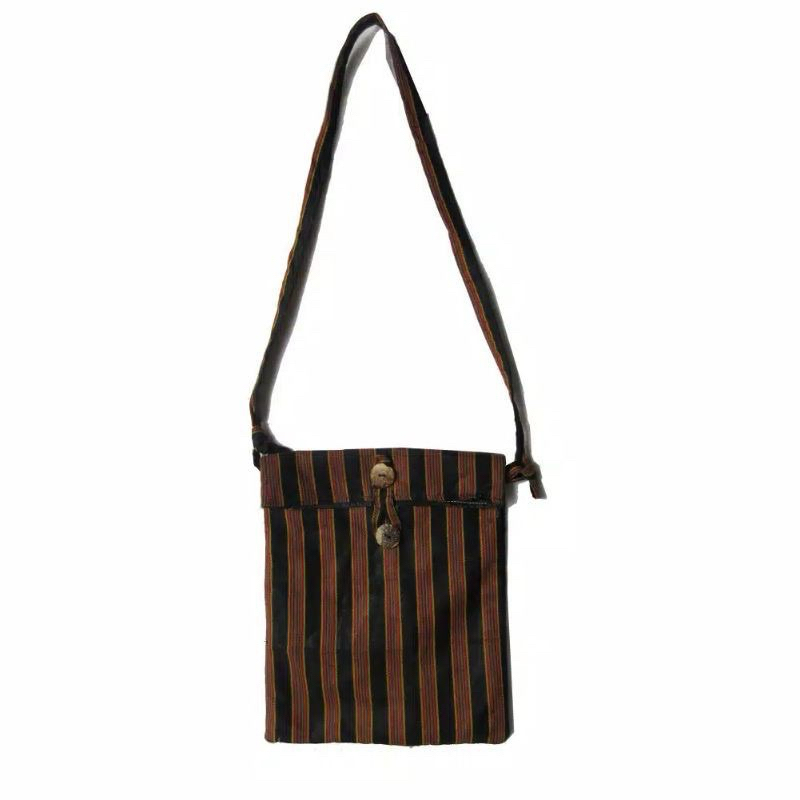 Tas Selempang Tenun Lurik - Tas Tenun Motif Lurik Ukuran 30x25 cm - Slingpouch Mini Lurik