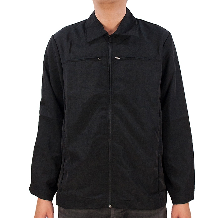 JAVA SEVEN Jasket pria / Jas jaket pria / Resleting depan / Formal kasual / Twist hitam ISL 030