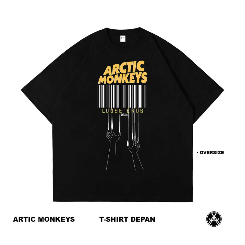 Artisan T-Shirt Artic Monkeys Kaos Oversize Hitam Katun Combed