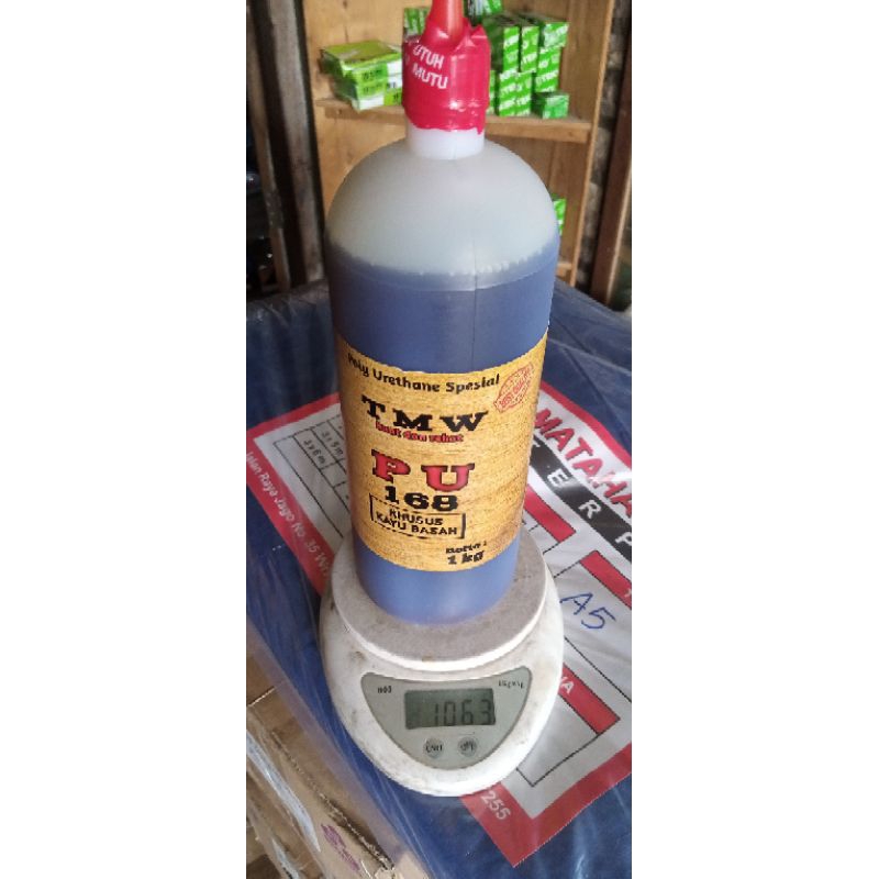 Lem kayu PU TMW kayu basah 1kg tingal pakai