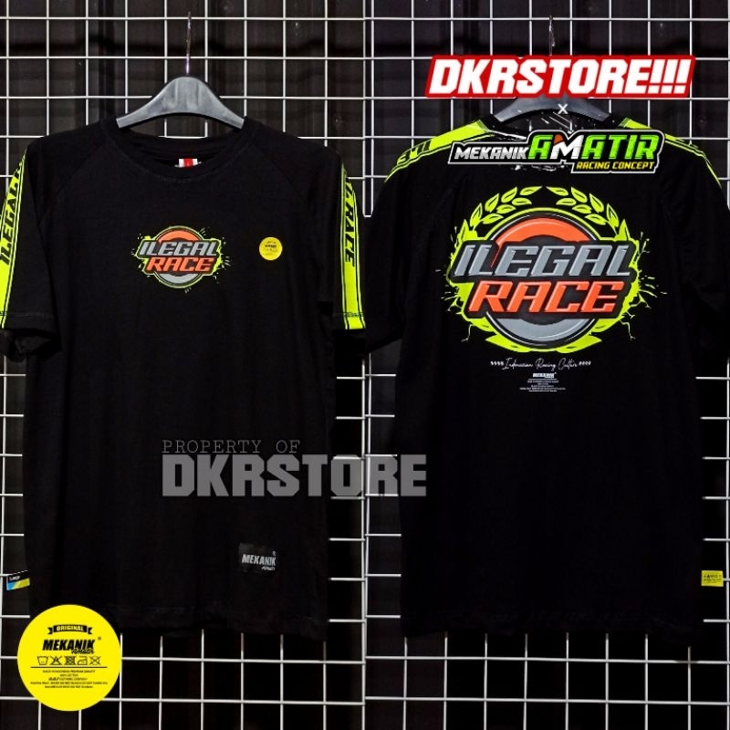 [PROMO]KAOS RACING ILEGAL RACE | FREE STICKER | BAJU BALAP | ILEGAL RACE | MEKANIK AMATIR | DKRSTORE
