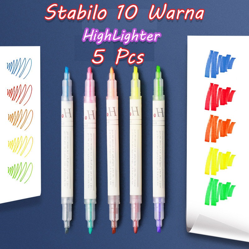 

Stabilo Spidol Warna Highlighter 10 Warna 5 Pcs Peralatan Menggambar Alat Tulis Sekolah Kuliah Kerja