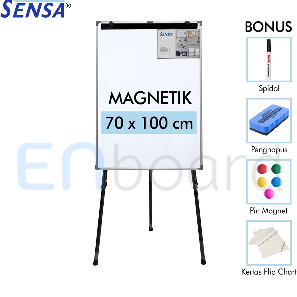 

Terkini Flip Chart / Flipchart / Papan Presentasi Magnet Sensa 70 x 100 cm