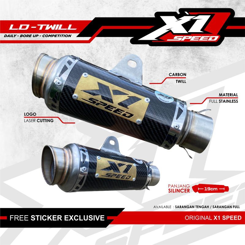 Slinser only Silinser Bulat kerucut Carbon Twill inlet 50 original X1 Speed