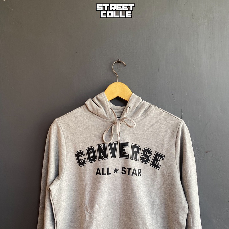 Hoodie Converse Classic Fit All Star Print Grey